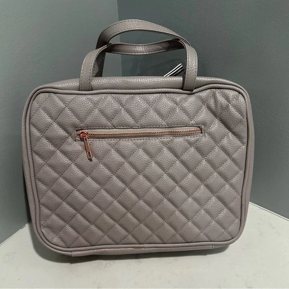 Leather Toiletry Travel Bag for Women - Large Cosmetic Size - Picture 7 of 11